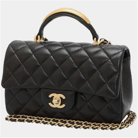 chanel black top handle bag|mini flap bag chanel 2021.